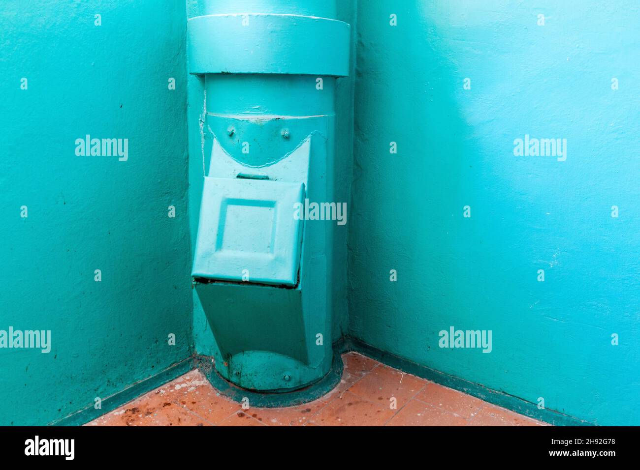Garbage chute in an apartment building in Minsk, Belarus Stock Photo