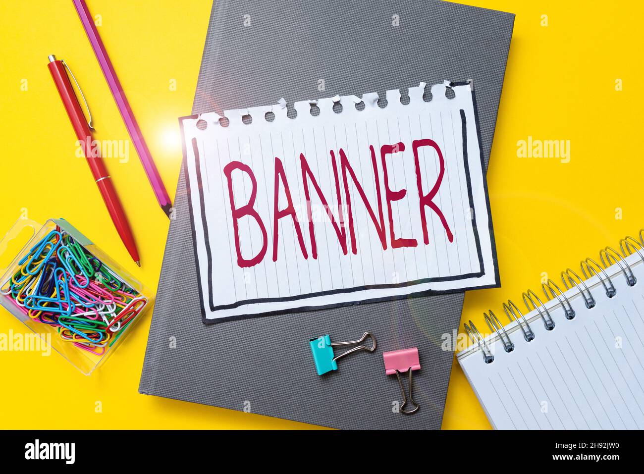 Writing displaying text Banner. Business concept long strip cloth