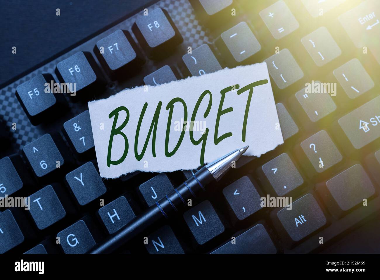 Text sign showing Budget. Business concept an estimate of income and ...