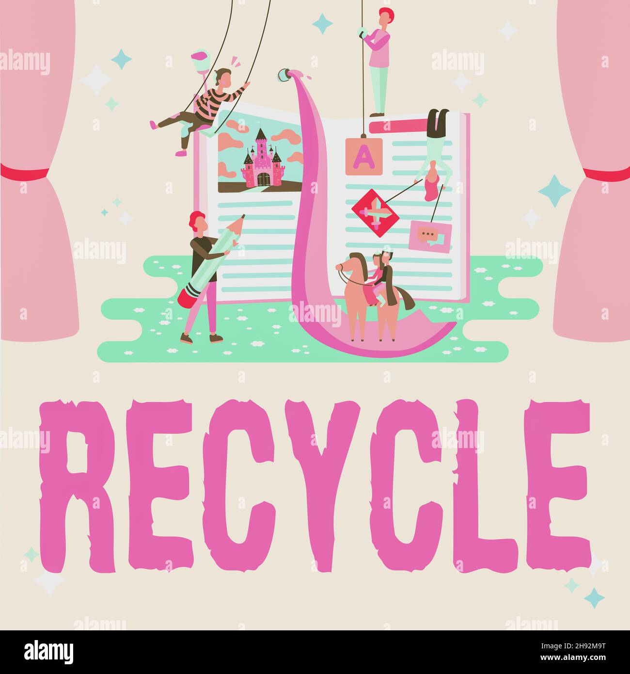 Text sign showing Recycle. Word Written on ocess of converting waste ...