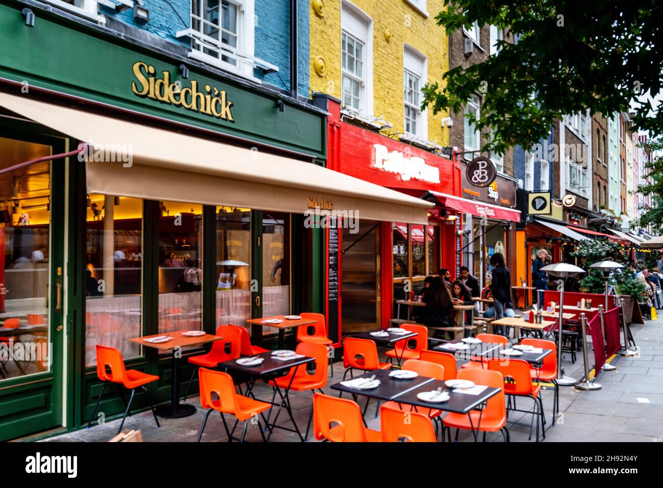Colourful Cafes and Restaurants In James Street, London, UK Stock Photo