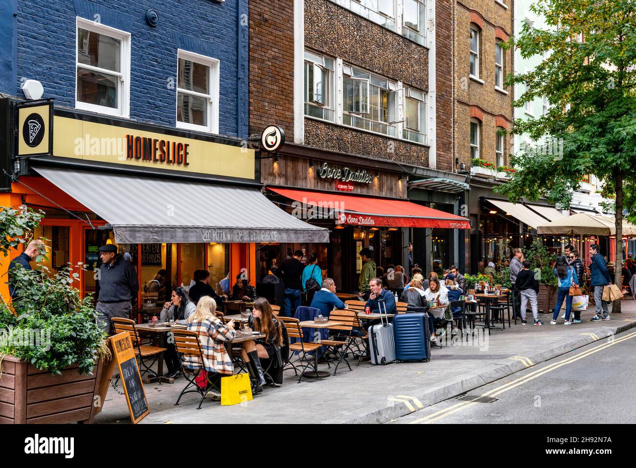 Colourful Cafes and Restaurants In James Street, London, UK Stock Photo