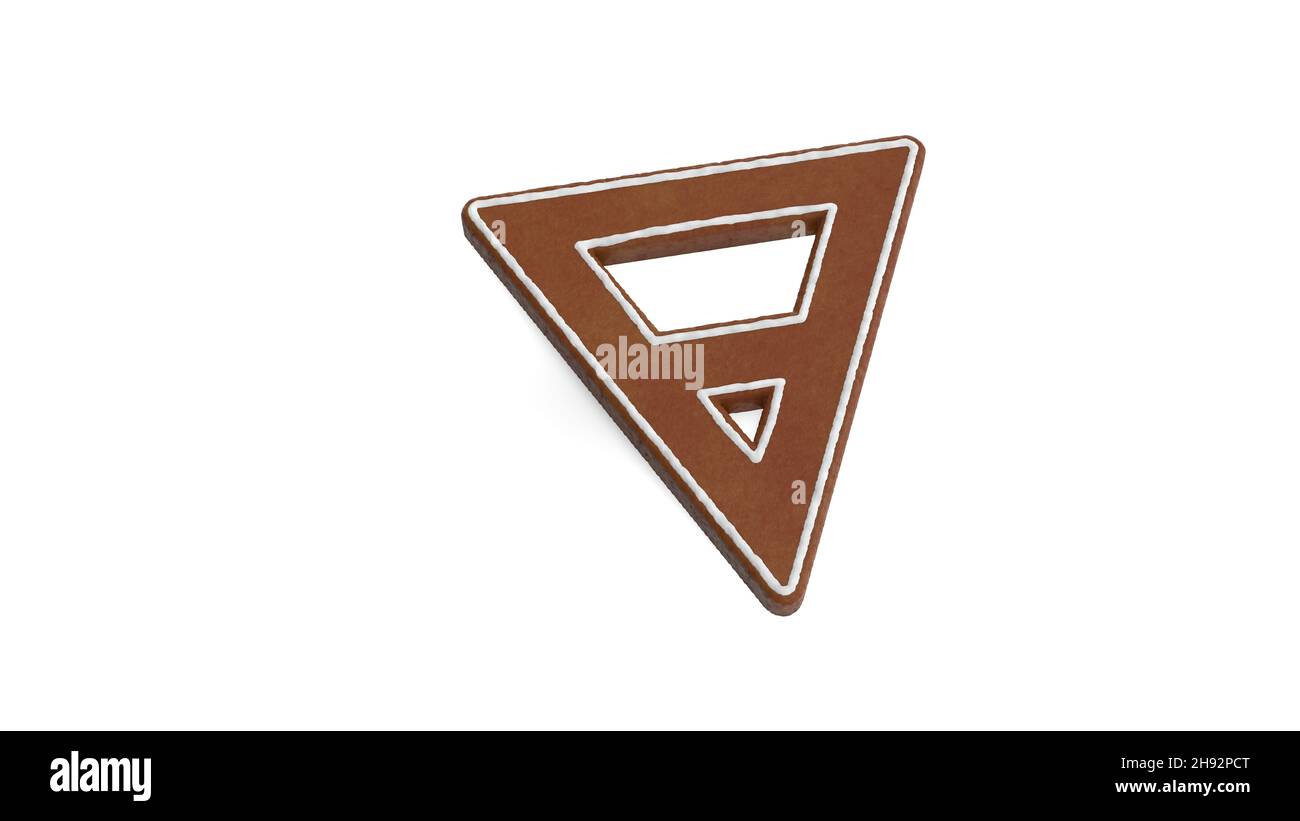 3d rendering of gingerbread cookie in shape of symbol of earth symbol ...