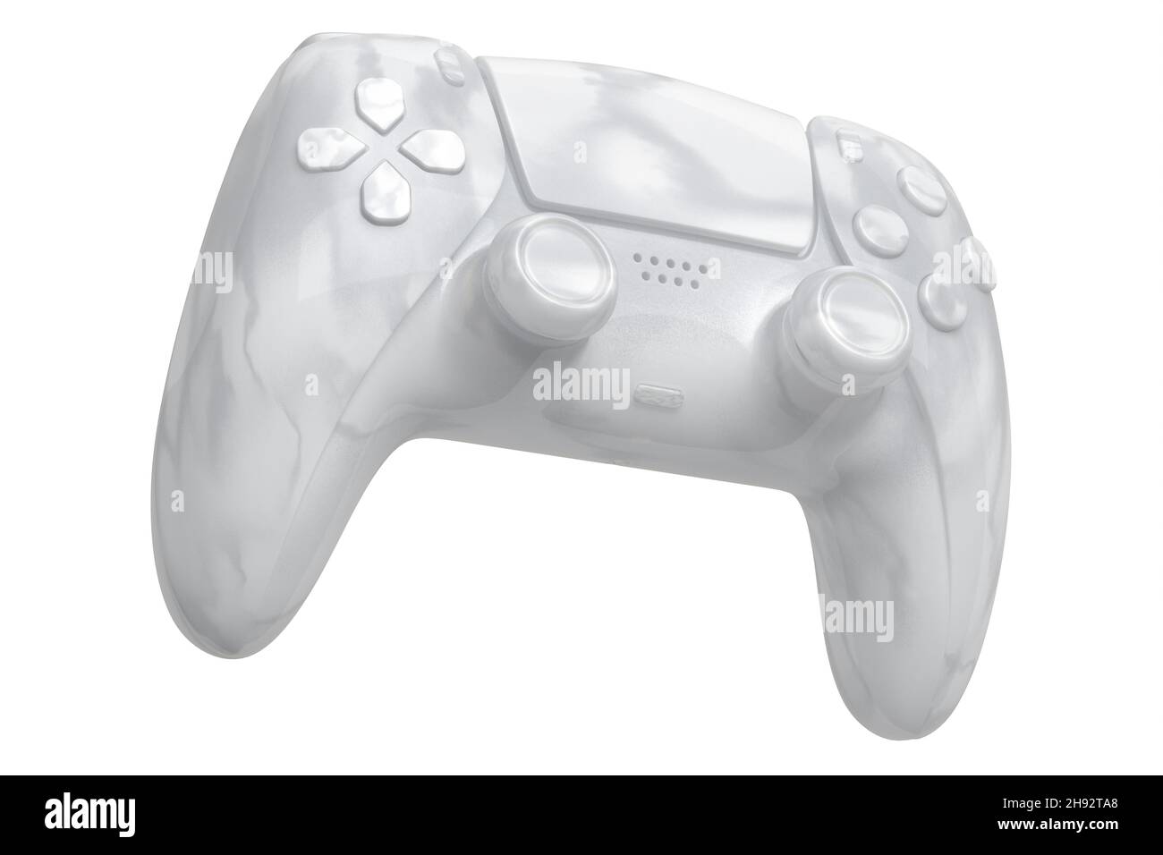 Realistic marble video game joystick on white background. 3D rendering ...