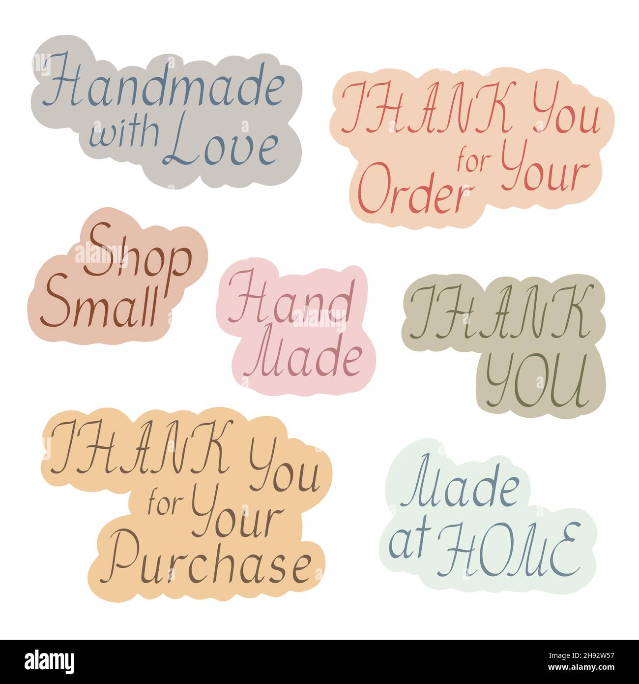 Thank you labels, small handmade business printable packaging stickers