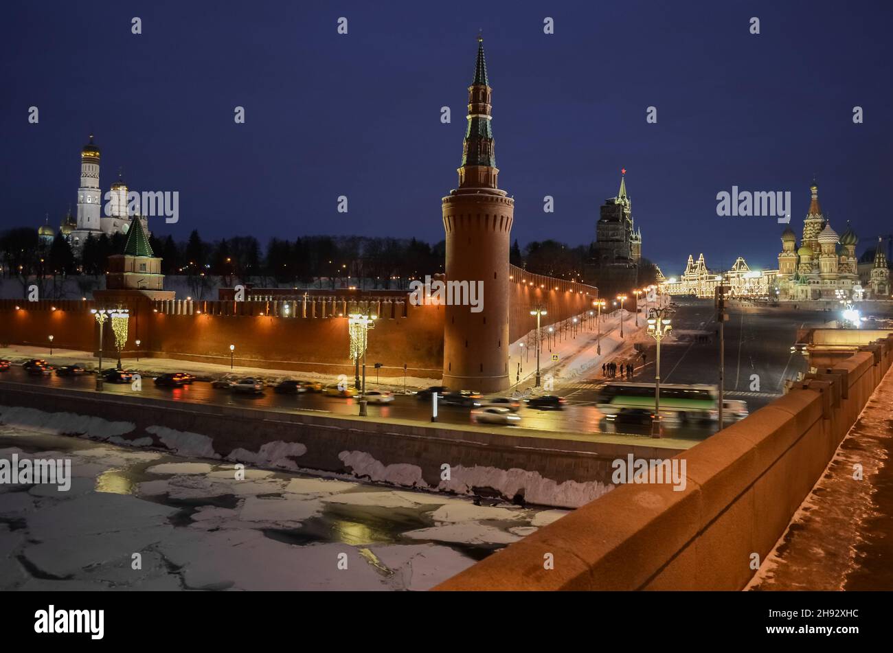Moscow. Russia. The Red Square. Kremlin. Spasskaya Tower. Russian Federation. Travel to Russia. Hours on Red Square. Chimes on the Spassky Tower. Cent Stock Photo