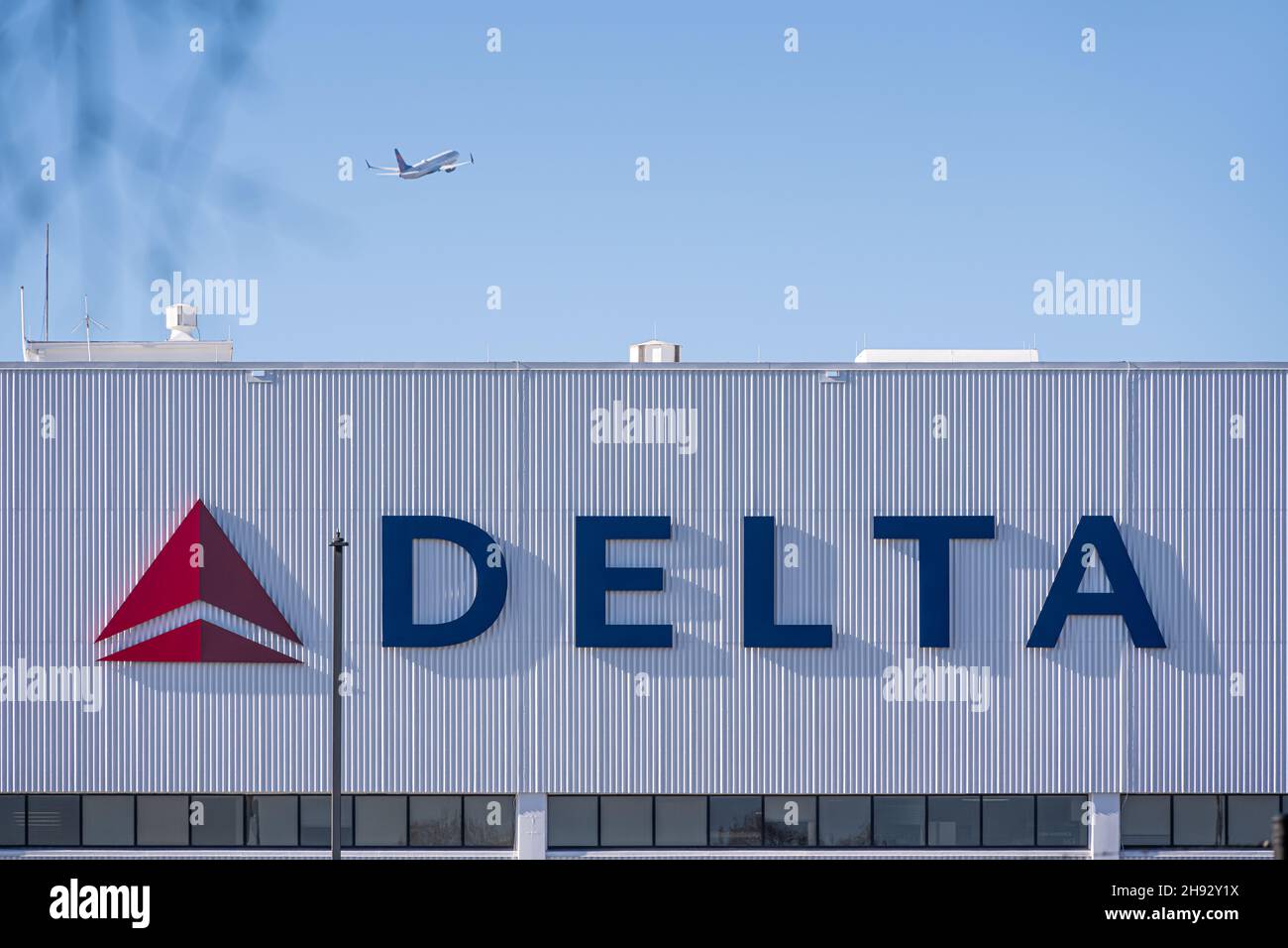 Delta Air Lines TechOps at Hartsfield-Jackson Atlanta International Airport is the largest airline maintenance and repair provider in North America. Stock Photo