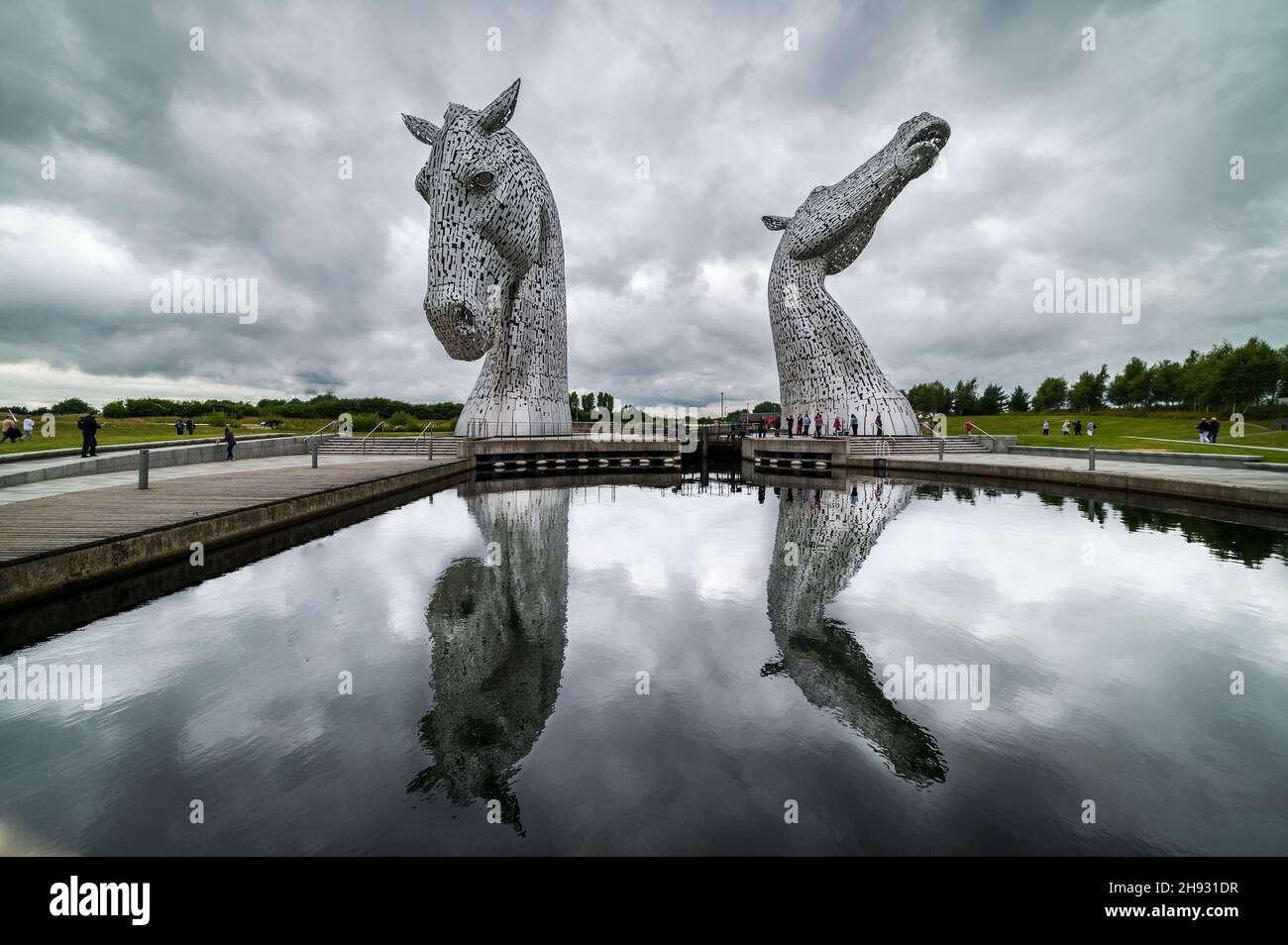 The Kelpies, a horse sculpture in Scotland Stock Photo Alamy