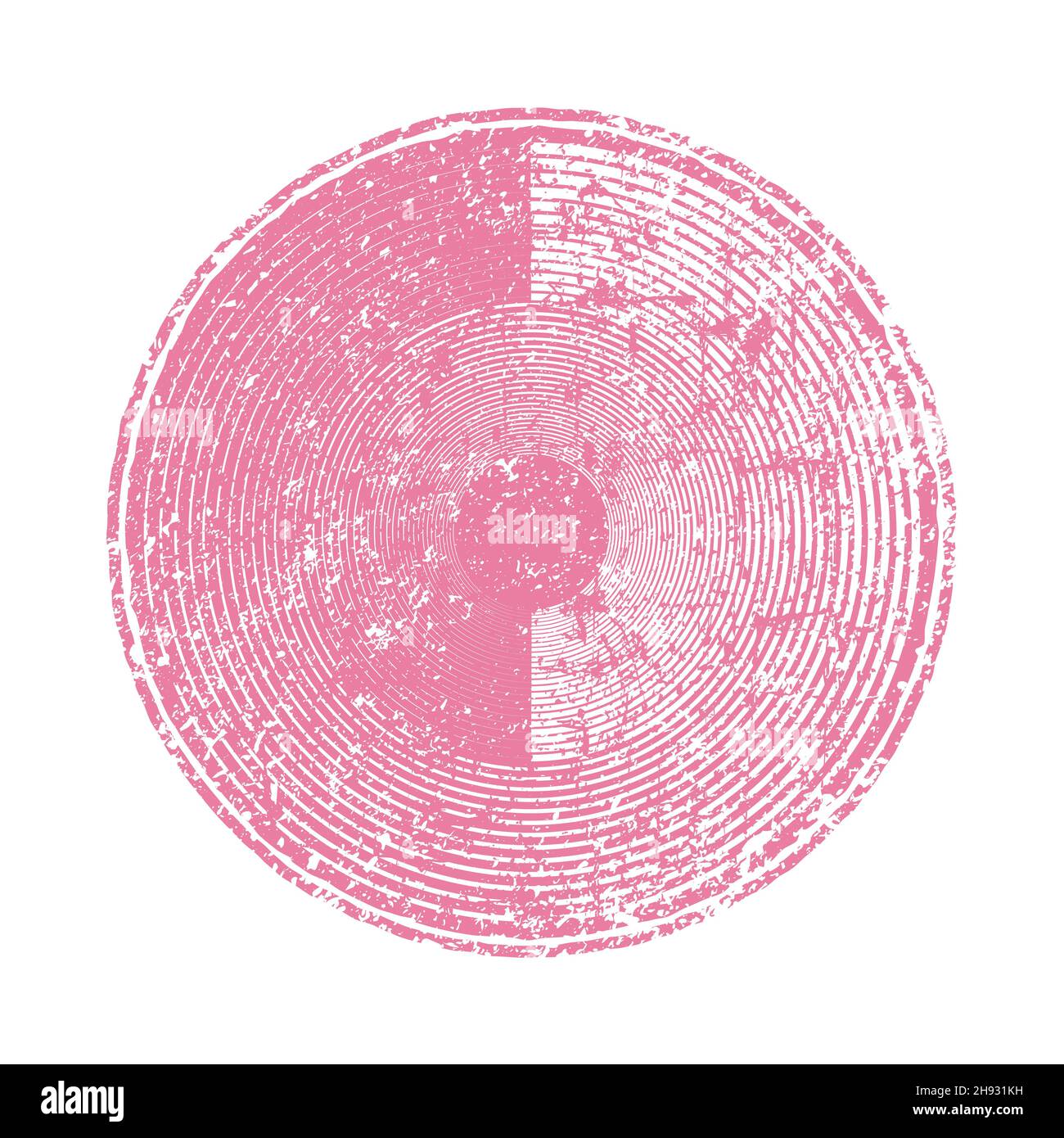 Abstract grunge pink rounded shape. Retro grunge pattern. Design element for banner, poster, grungy effect, template and background Stock Vector