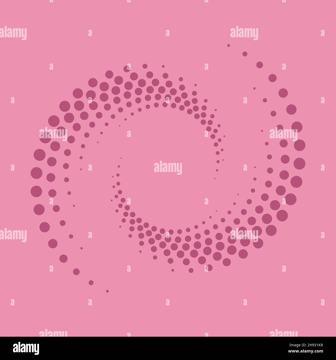 Pink rounded halftone dotted shape. Geometric art. Trendy design ...