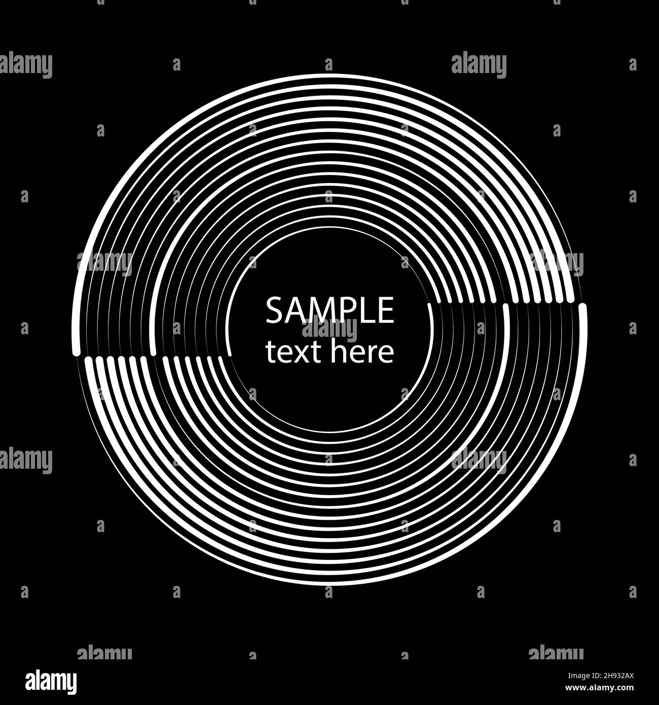 White concentric curved lines in circle form. Geometric art. Trendy ...