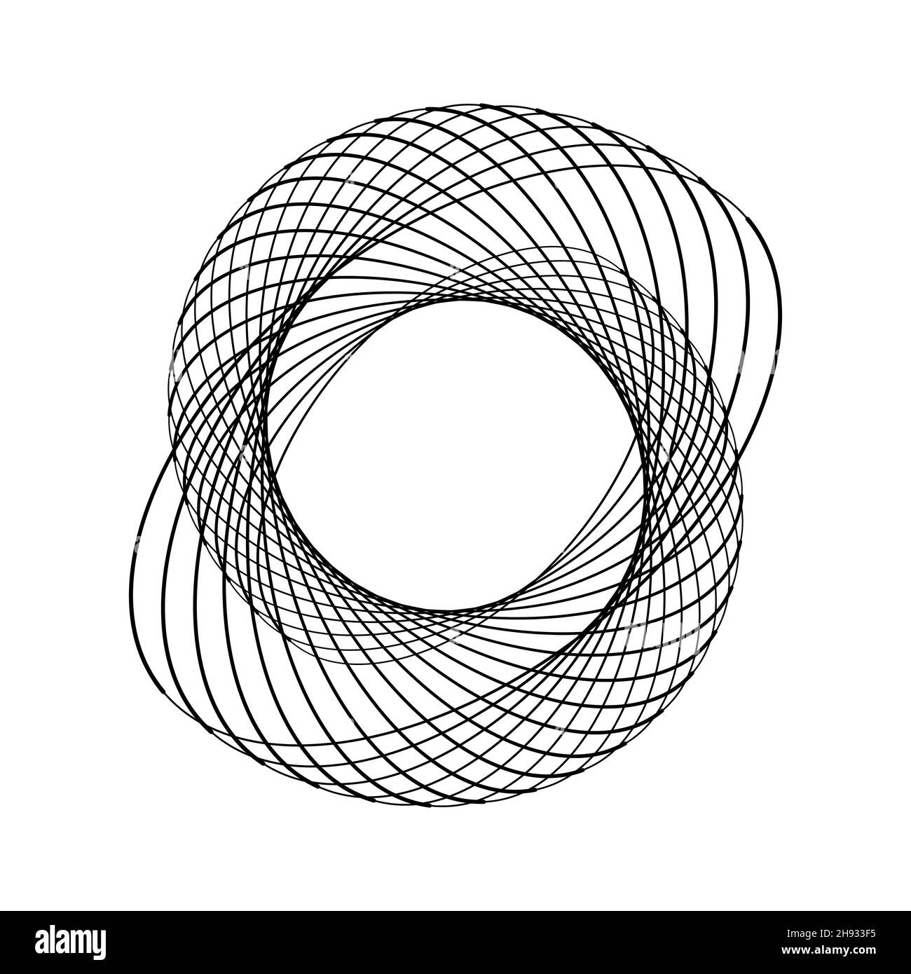 Ellipses in spiral form. Vector illustration. Trendy design element for