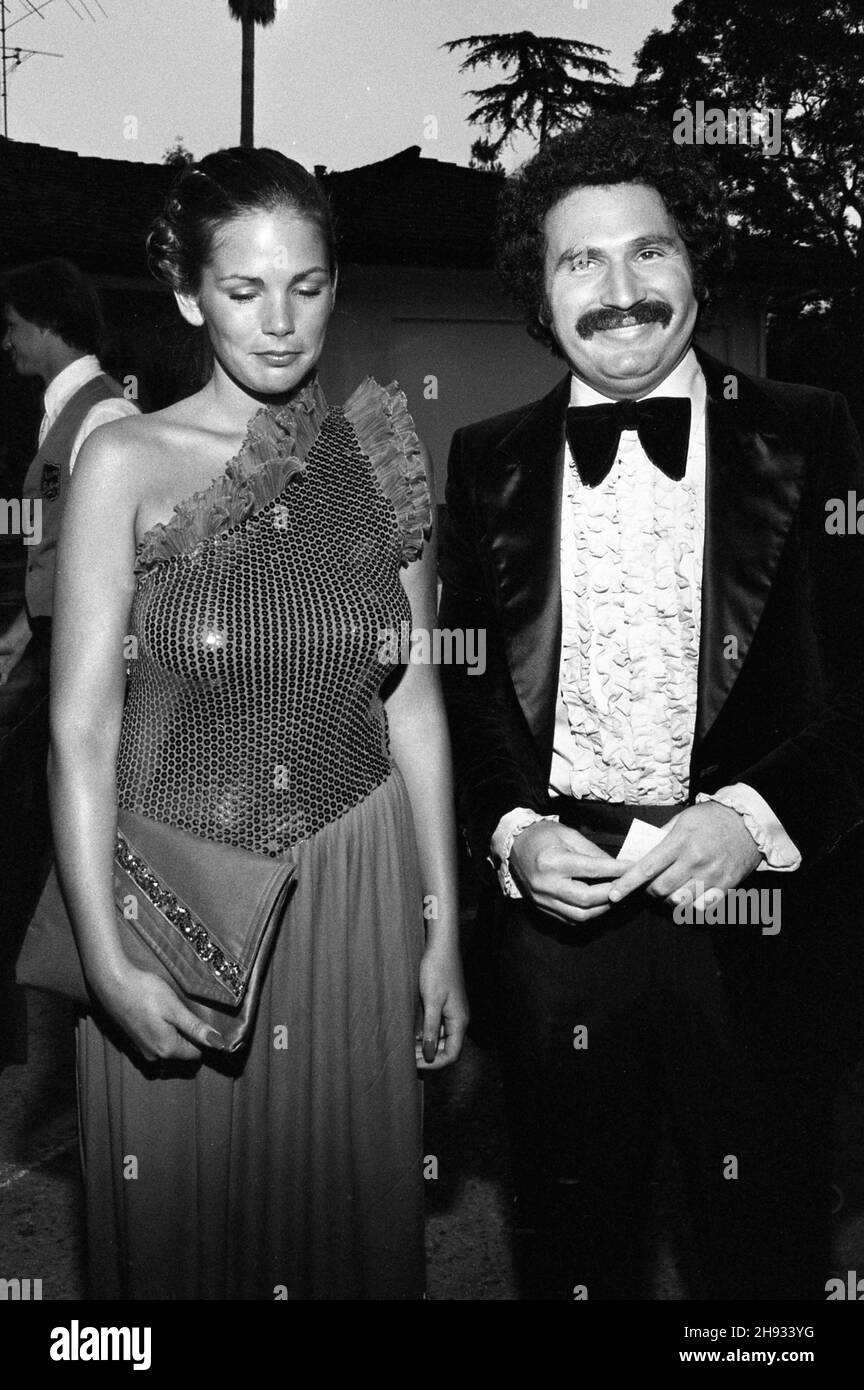 Suzanne Yates and Gabe Kaplan seen arriving to a party at Jerry Buss