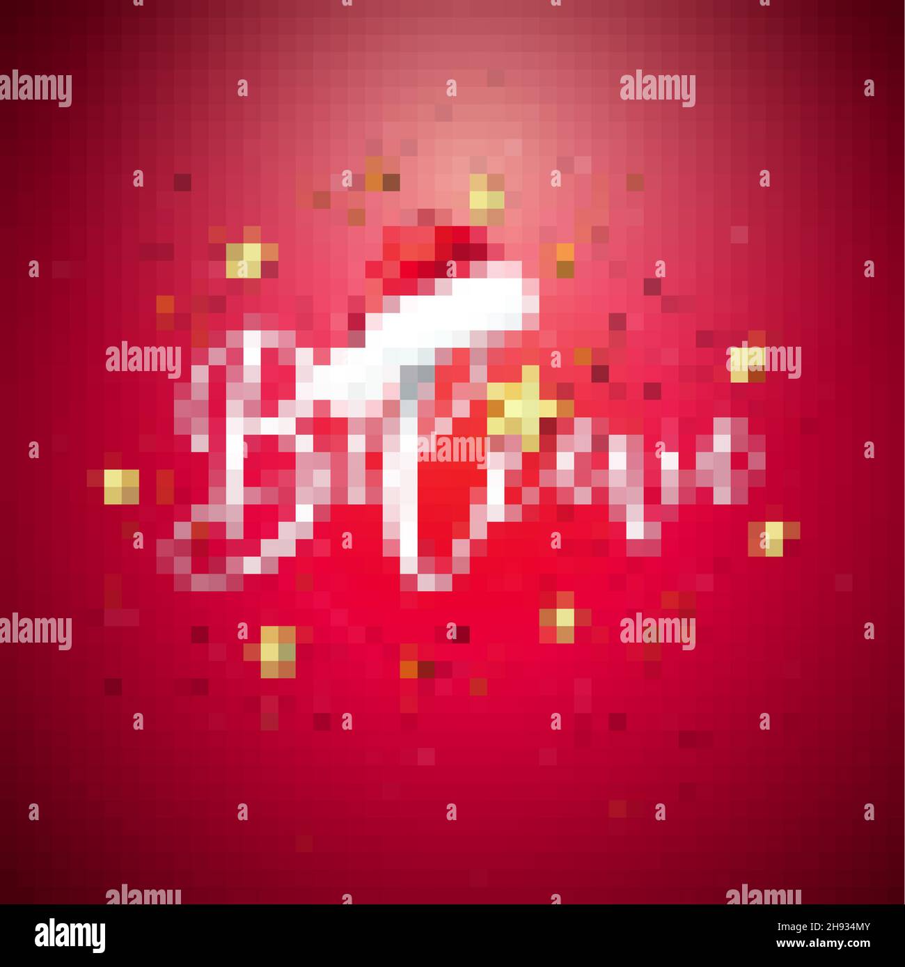 Believe in Santa. Merry Christmas and Happy New Year Illustration with Handwrited Letter Elements on Red Background. Vector Holiday Design for Flyer Stock Vector