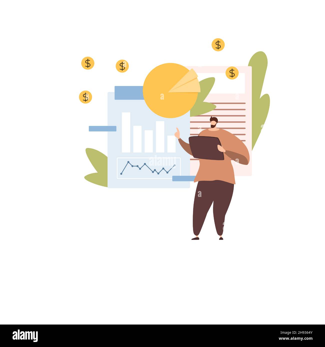 People working with big data, analyzing and auditing business processes ...