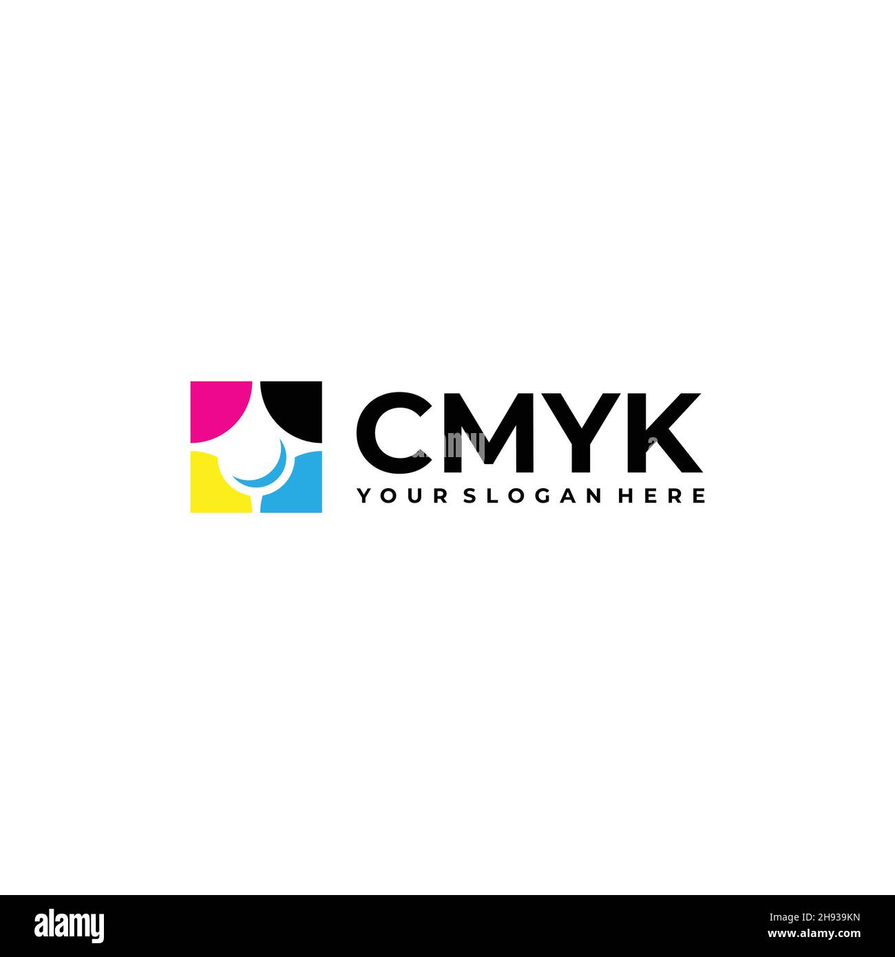 Modern colorful CMYK droplets square Logo design Stock Vector