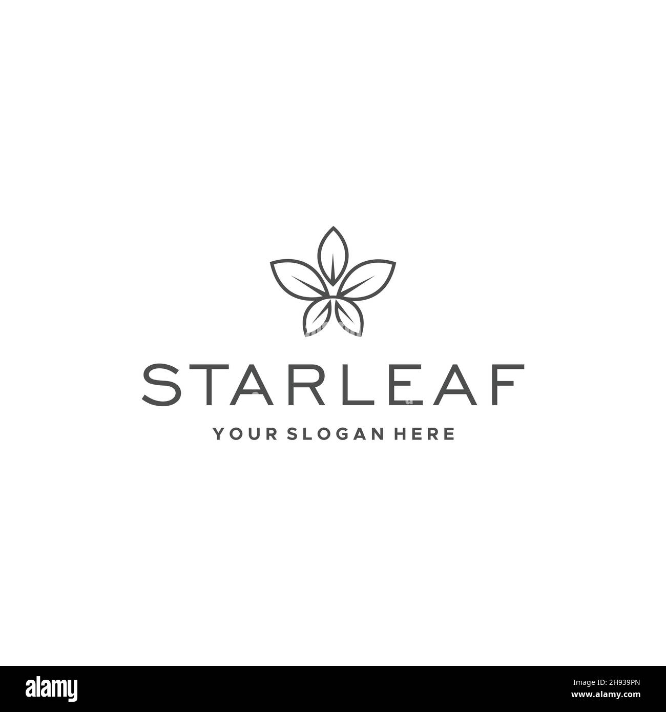 minimalist STARLEAF leaves plants logo design Stock Vector