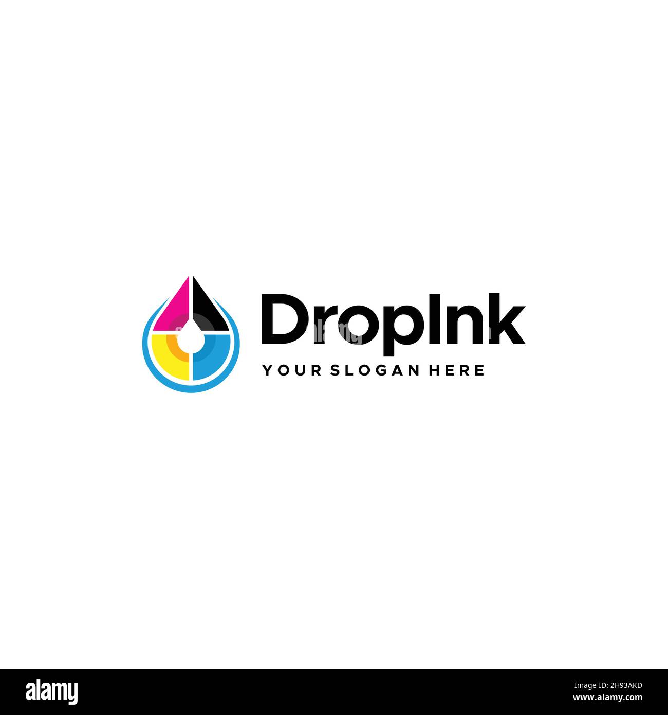Modern colorful Drop Ink droplets Logo design Stock Vector Image & Art