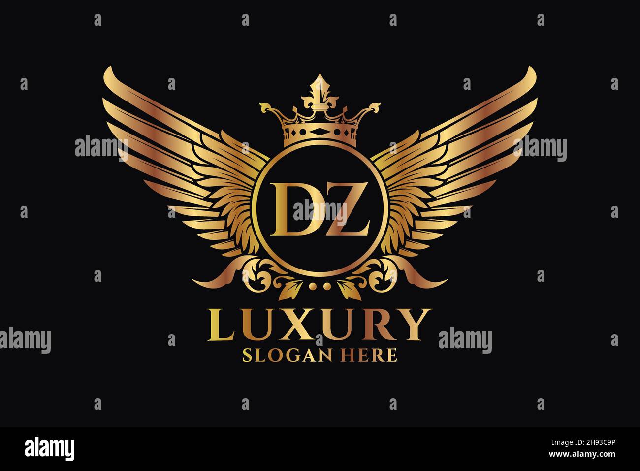 Luxury royal wing Letter DZ crest Gold color Logo vector, Victory logo,  crest logo, wing logo, vector logo Stock Vector Image & Art - Alamy