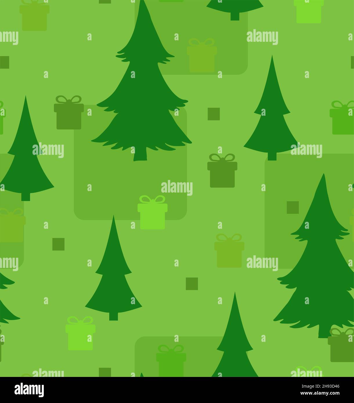 Christmas gift forest green, seamless repeating texture pattern, vector illustration, square background Stock Vector