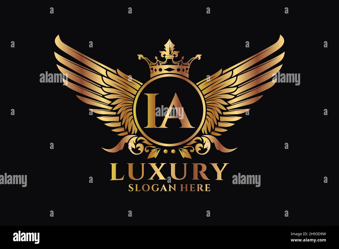 Luxury royal wing Letter IA crest Gold color Logo vector, Victory logo ...