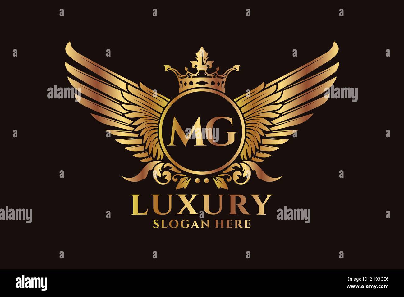 Luxury royal wing Letter MG crest Gold color Logo vector, Victory logo,  crest logo, wing logo, vector logo Stock Vector Image \u0026 Art - Alamy, image size:1300x956
