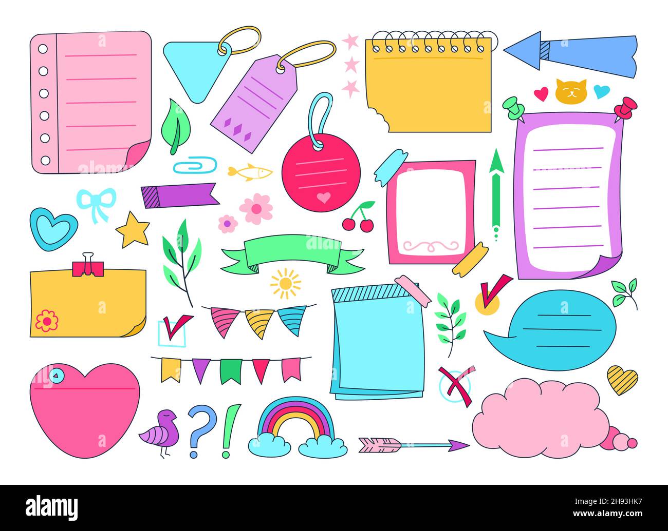 https://c8.alamy.com/comp/2H93HK7/sketch-sticky-notebook-note-paper-doodle-set-notes-with-elements-planning-speech-bubble-frame-rainbow-blank-graphic-notepad-or-label-tag-organized-education-planner-bookmark-memory-diary-page-2H93HK7.jpg