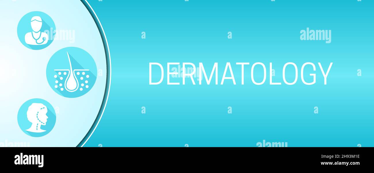Dermatology Beauty and Healthcare Background Banner with Doctor, Skin