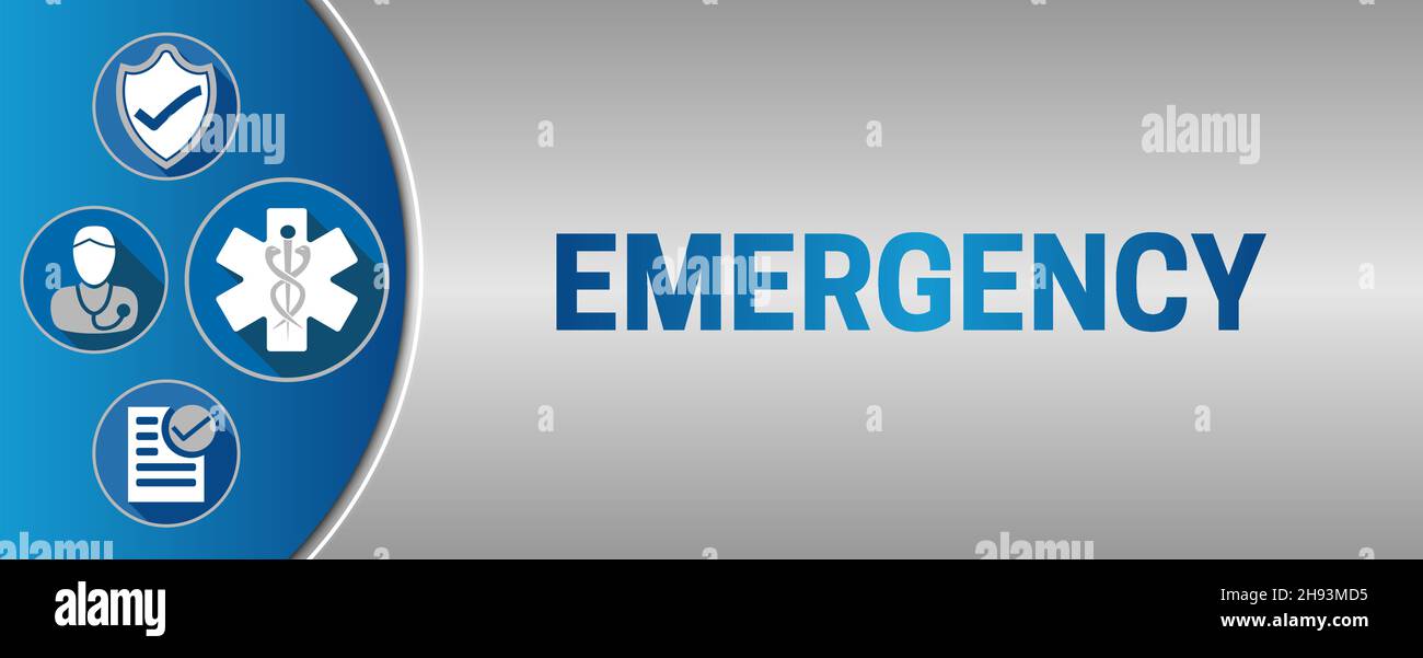 Emergency Gray and Blue Illustration Background Design Stock Vector