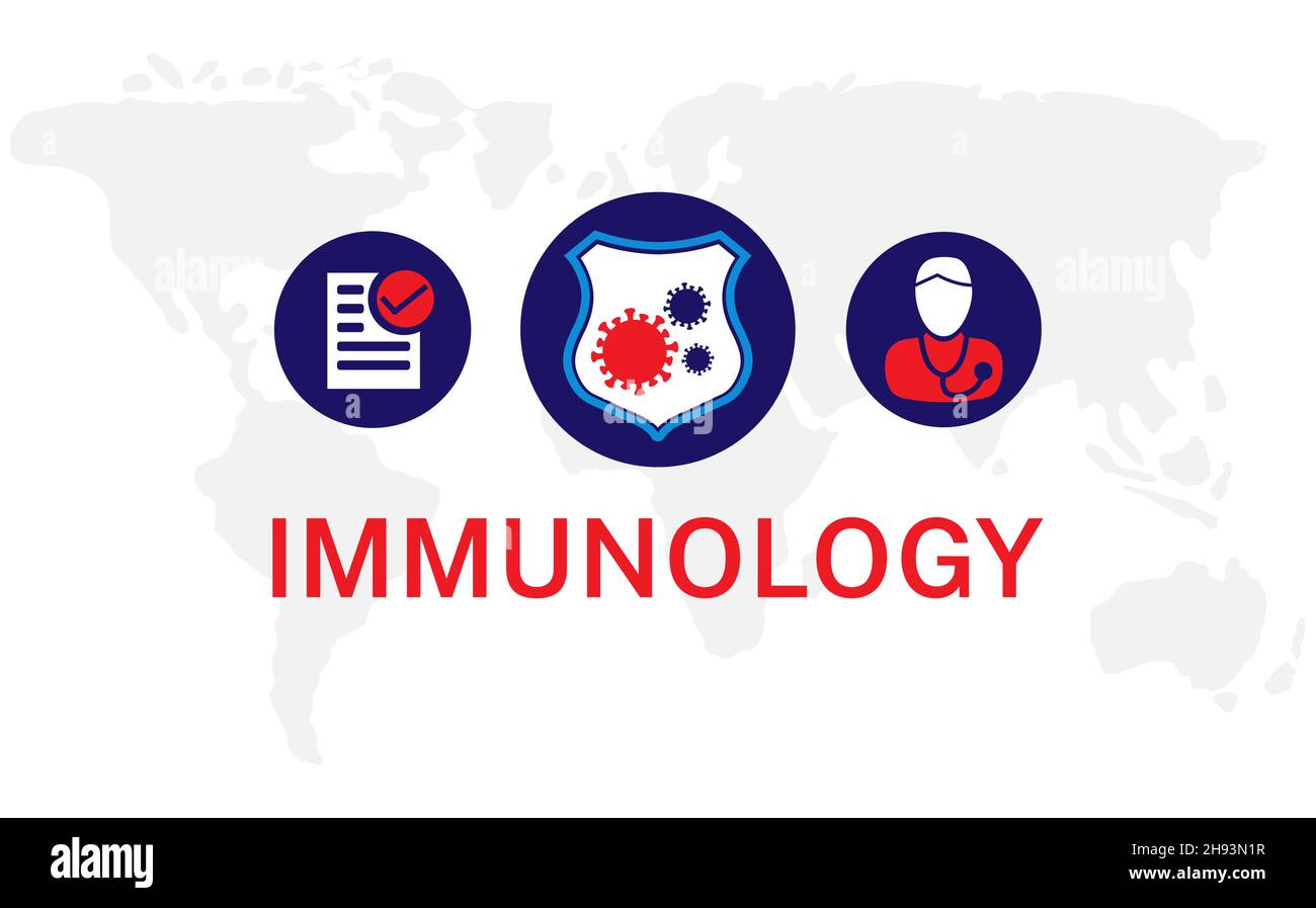 White Immunology Illustration Background Banner Stock Vector