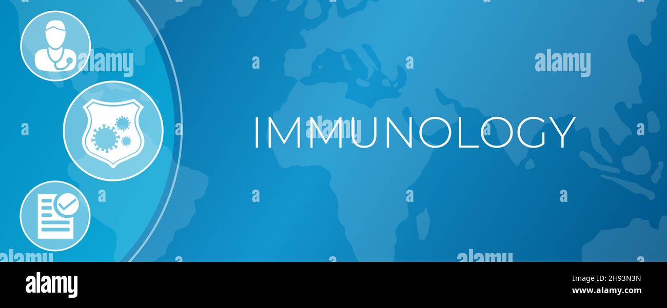 Blue Immunology Illustration Background Banner with Icons Stock Vector ...