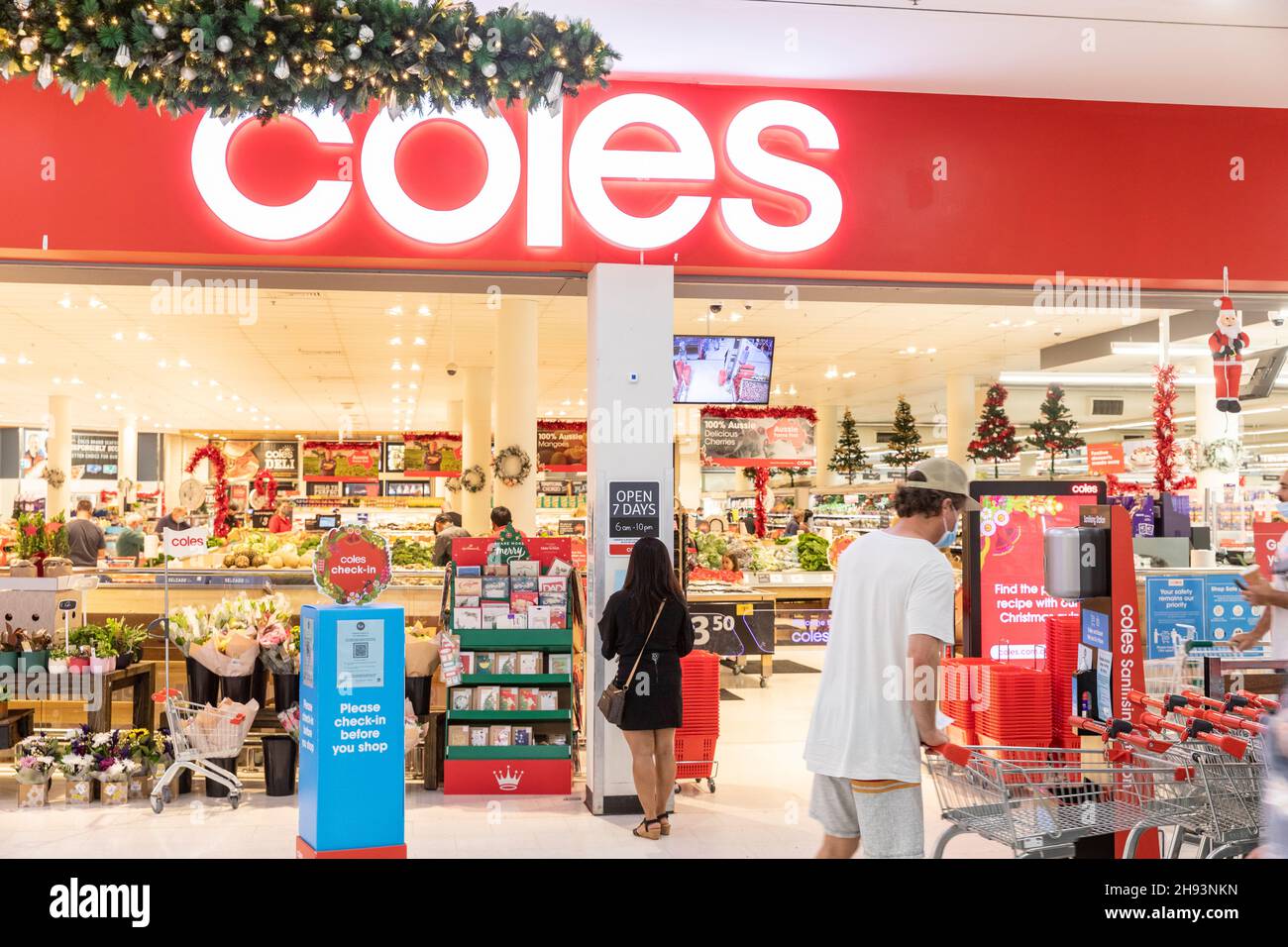 During Covid 19 pandemic Coles supermarket in Australia requires