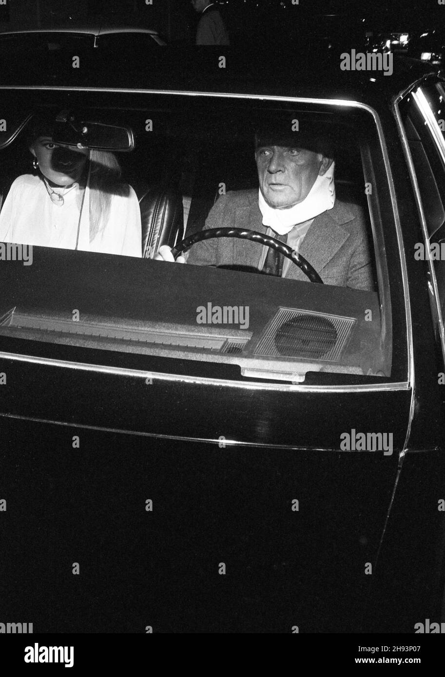 Richard Burton and wife Suzy Hunt seen exiting Chasen's on June 21, 1981. Credit: Ralph Dominguez/MediaPunch Stock Photo