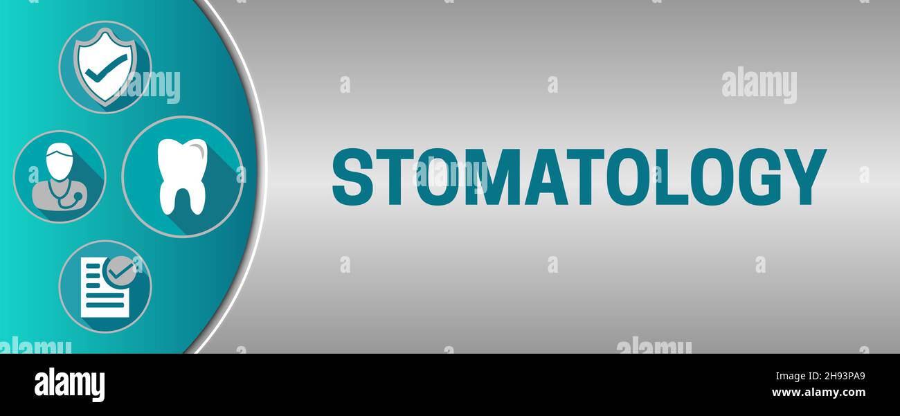 Gray Stomatology Background Illustration Banner Stock Vector