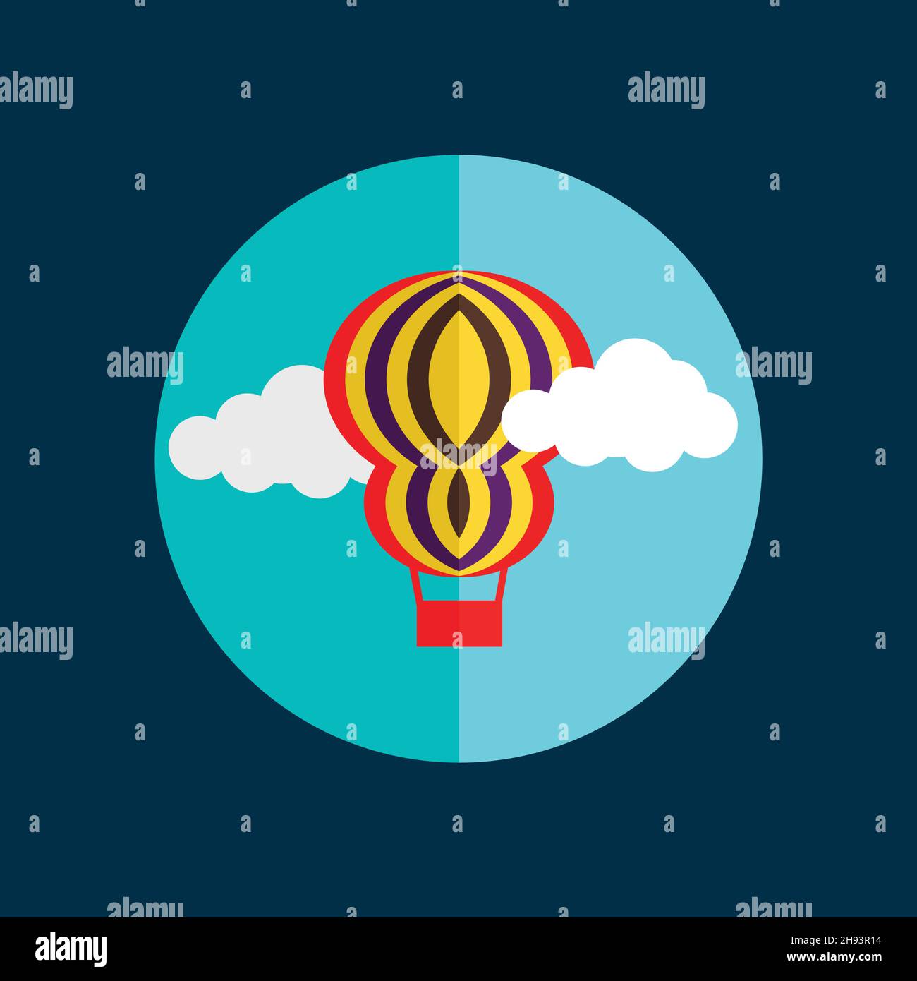 Hot air balloon ride field Stock Vector Images - Alamy