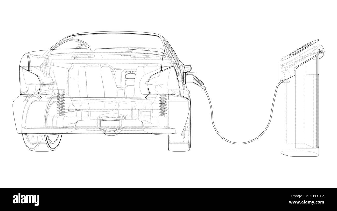 Electric Vehicle Charging Station Sketch Stock Photo Alamy