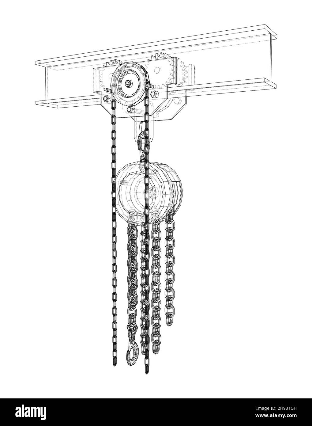 A Hoist on the beam. 3d illustration Stock Photo Alamy