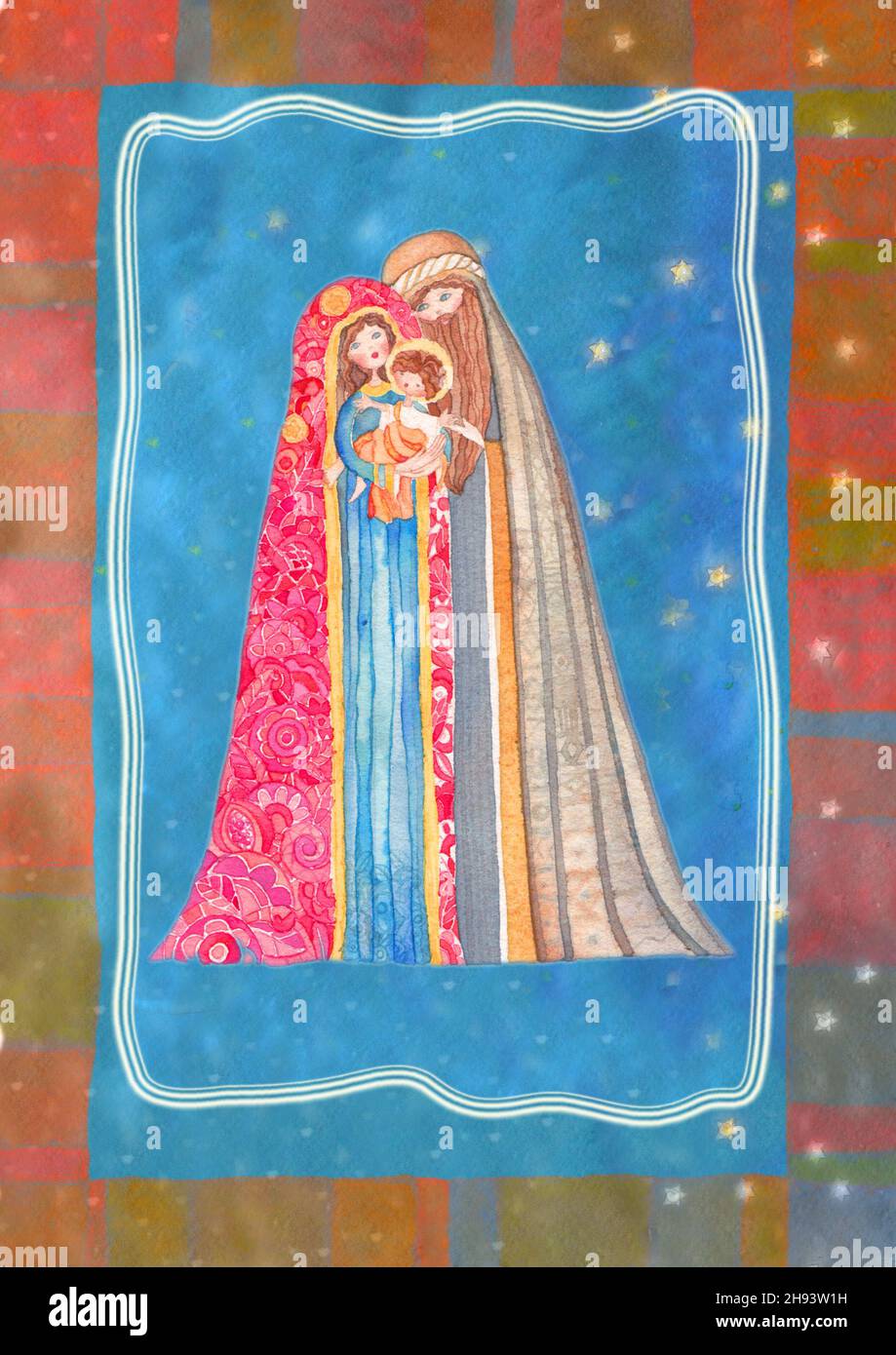 Christmas nativity scene: Jesus Christ , Joseph, Mary Stock Photo - Alamy