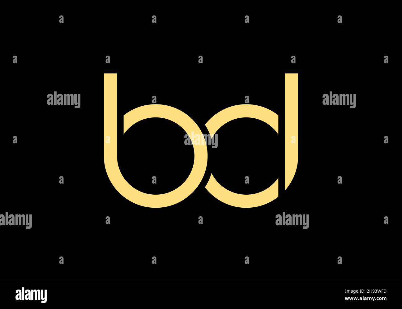 Initial Monogram Letter BD Logo Design Vector Template bd Letter Logo Design Stock Vector