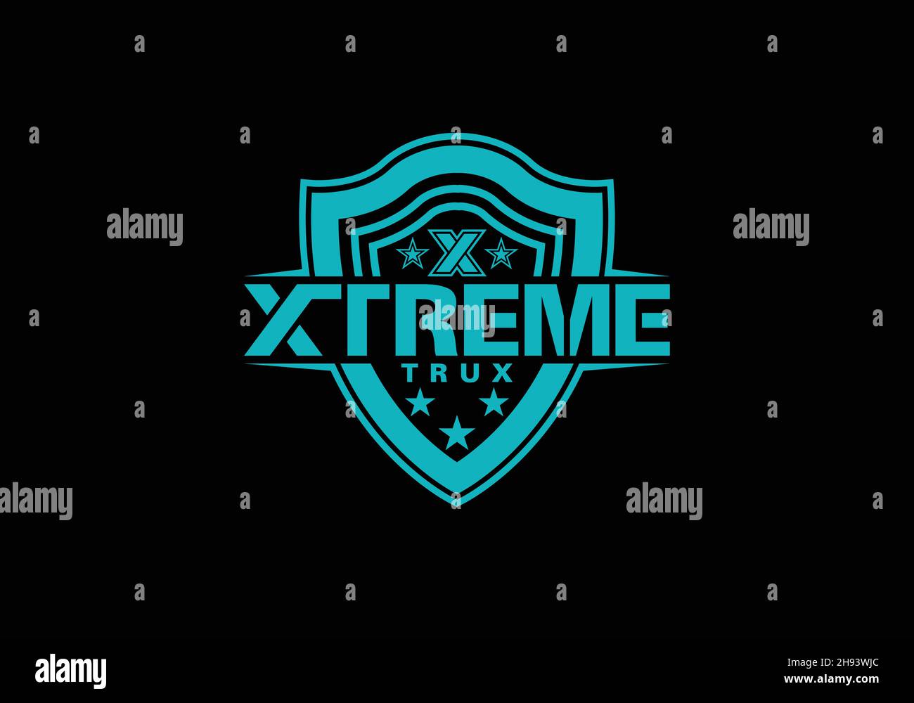 XTREME TRUX Word Mark Logo Design Vector Template xtreme trux Word Logo Design Stock Vector