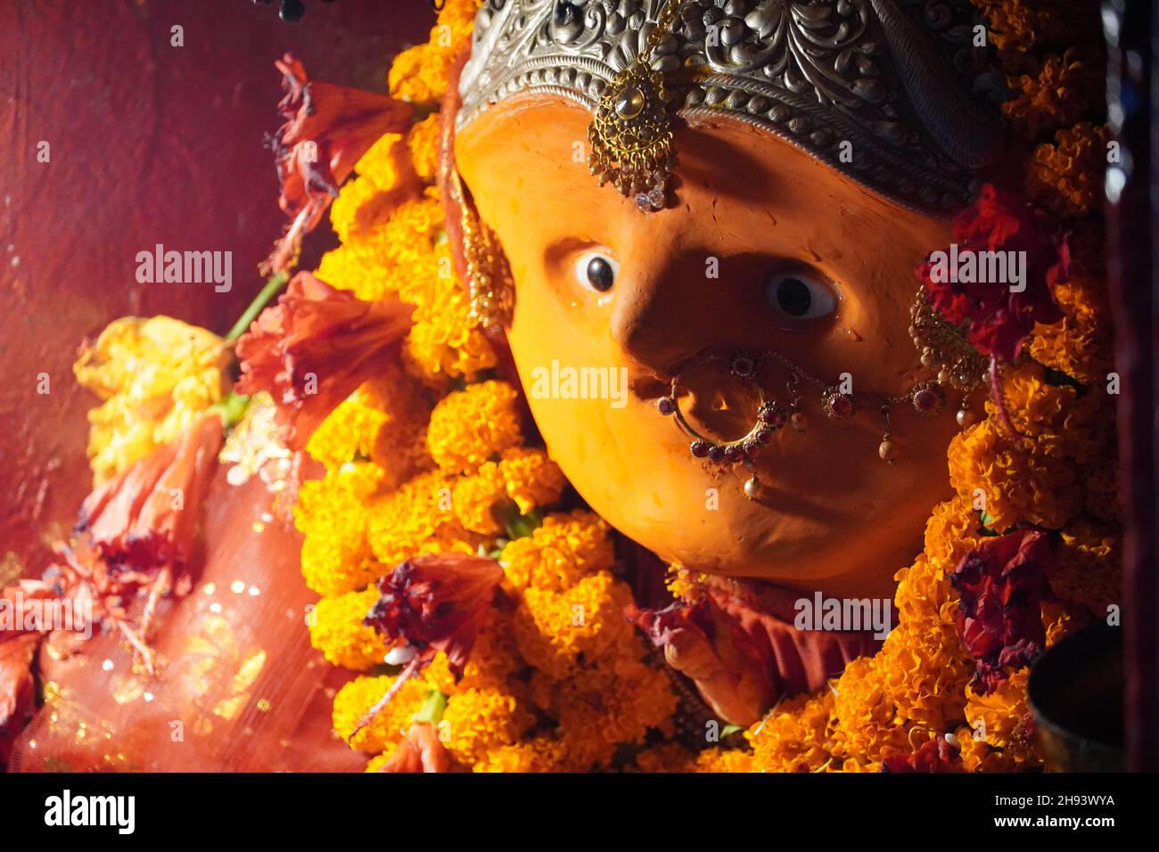 chandi mata statue in devi temple Stock Photo