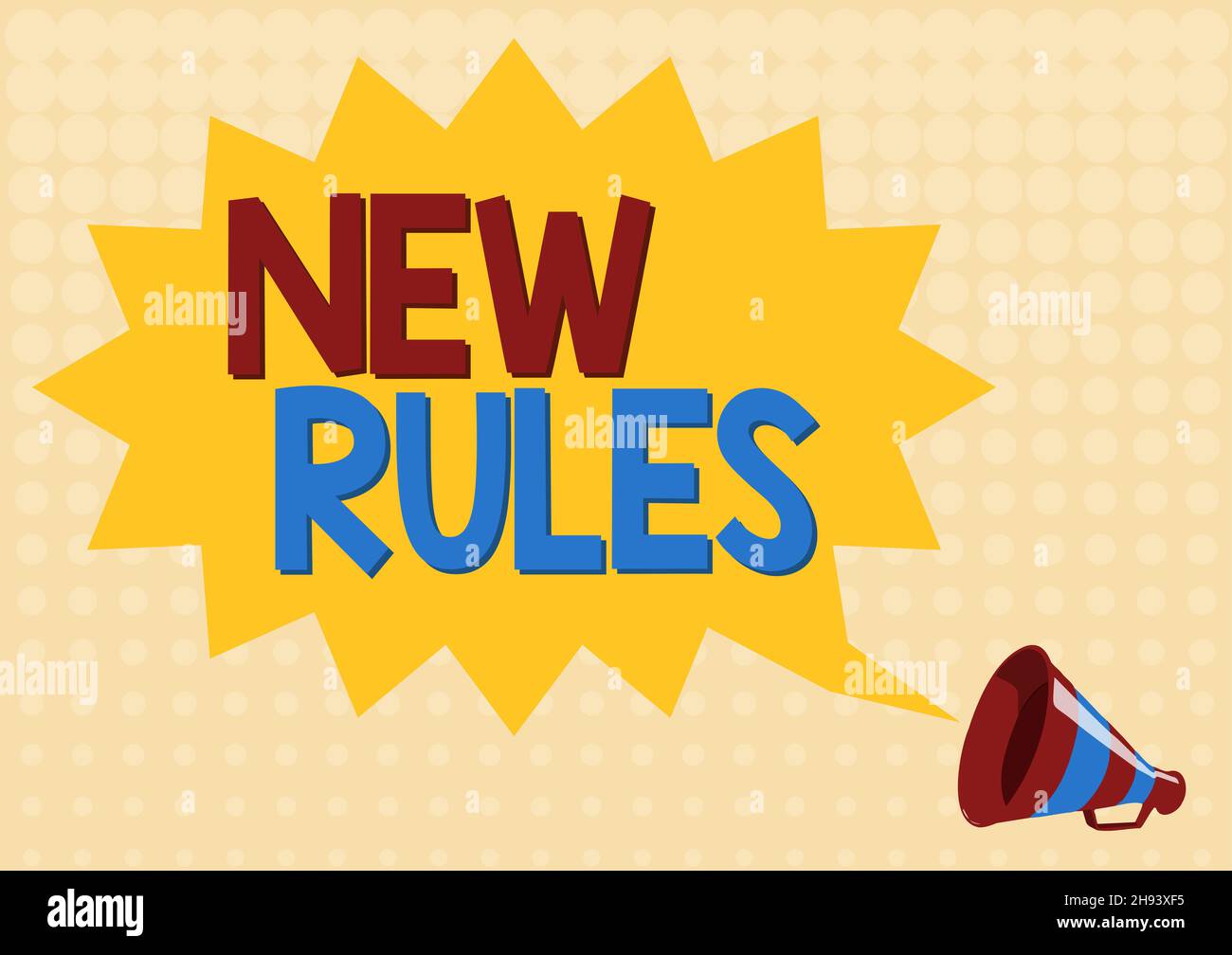 Text sign showing New Rules. Word Written on recently one of a set of