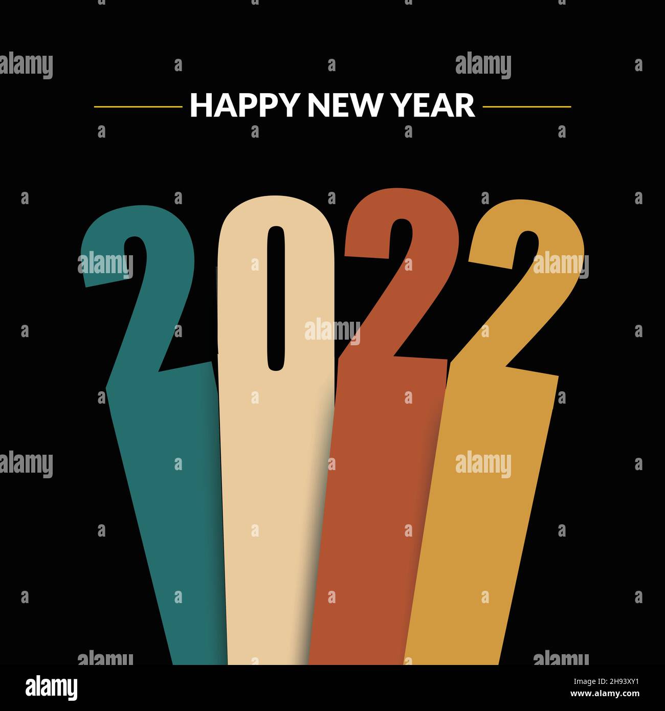 Happy new year 2022, vector illustration Stock Vector