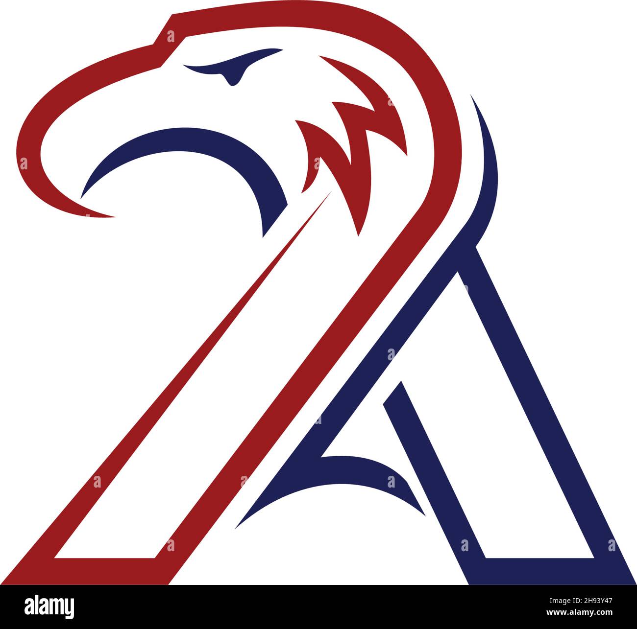 Letter A eagle head Icon Illustration template Stock Vector