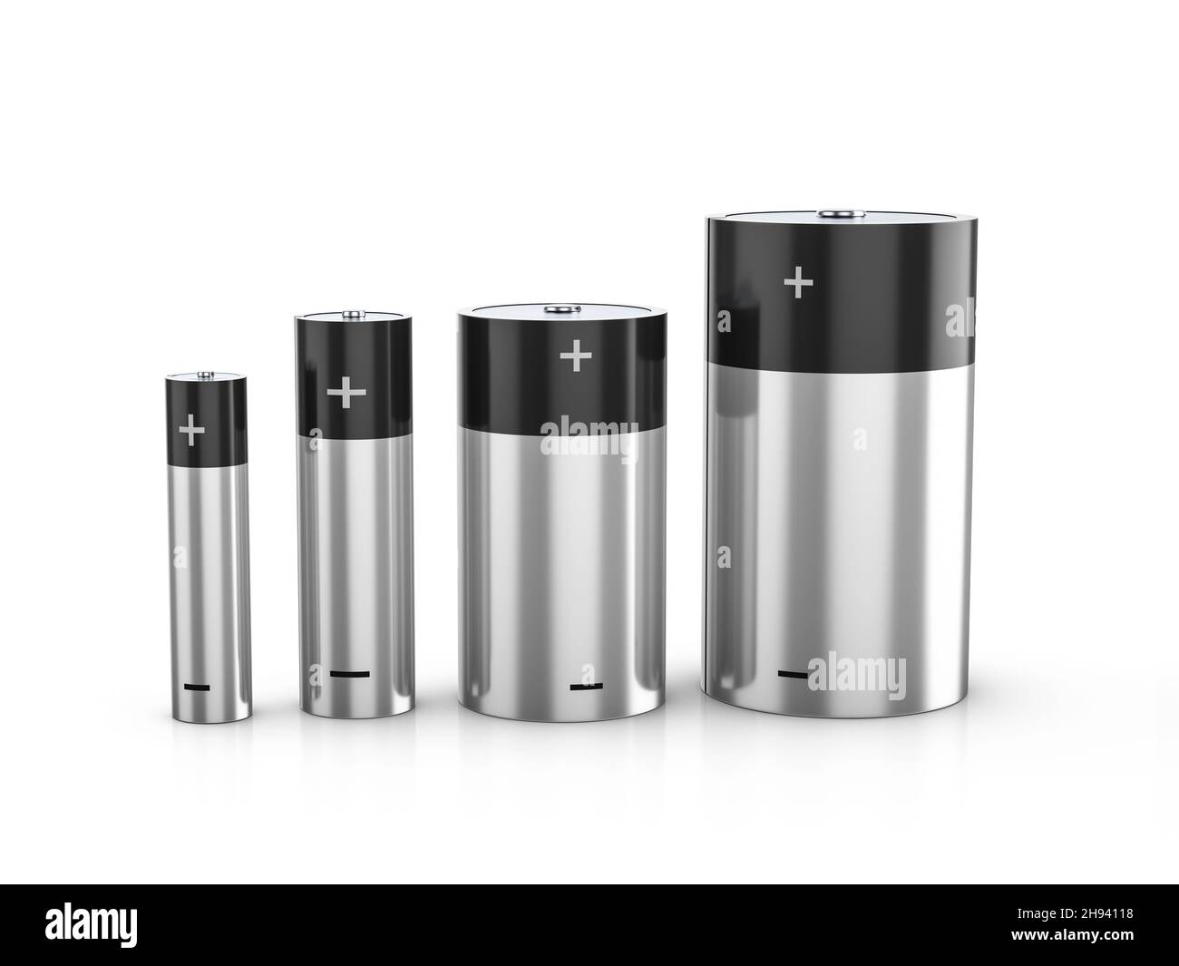 Batteries on a white background. 3d illustration Stock Photo Alamy