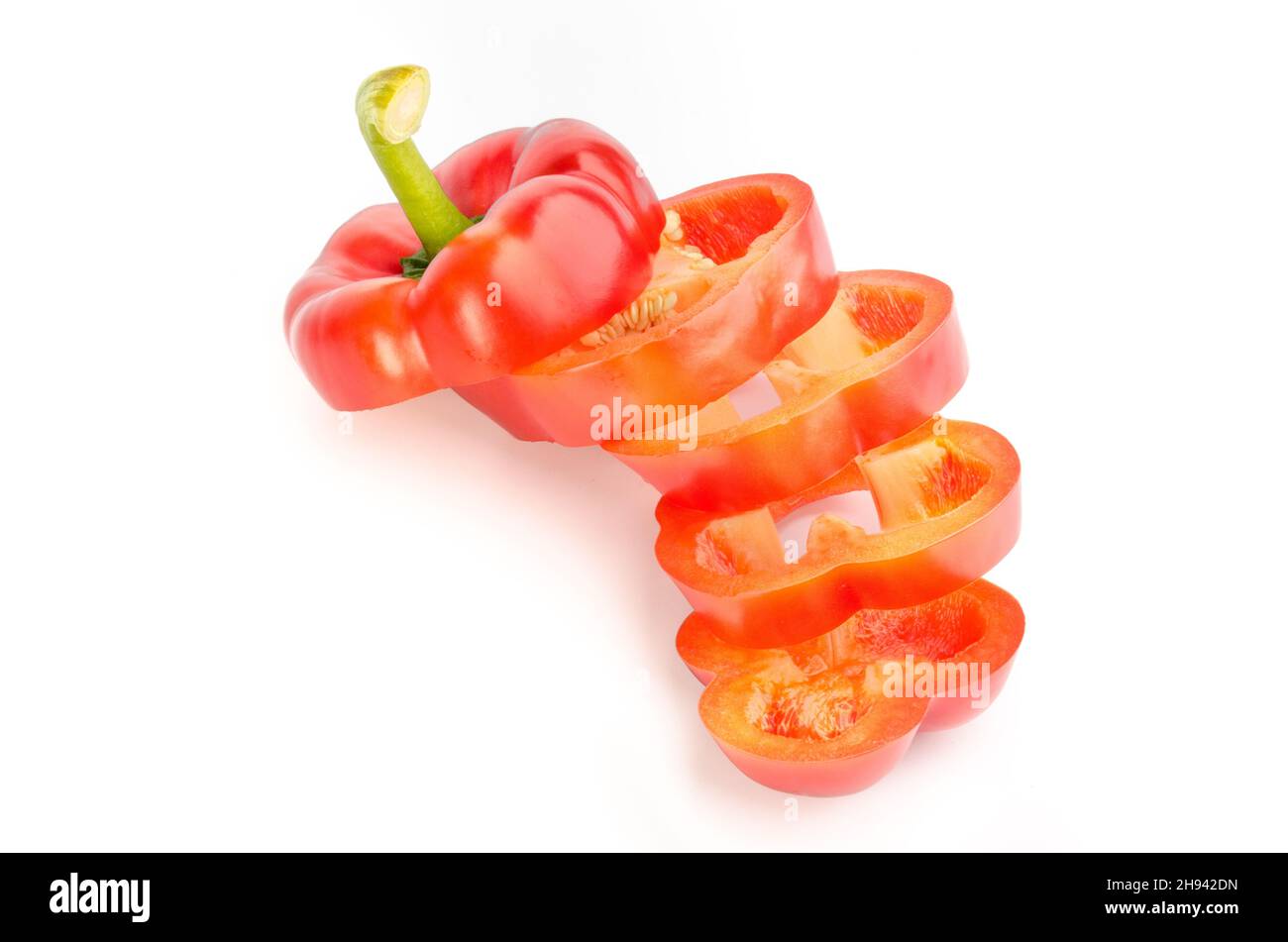 Sweet red pepper isolated on white background cutout Stock Photo - Alamy
