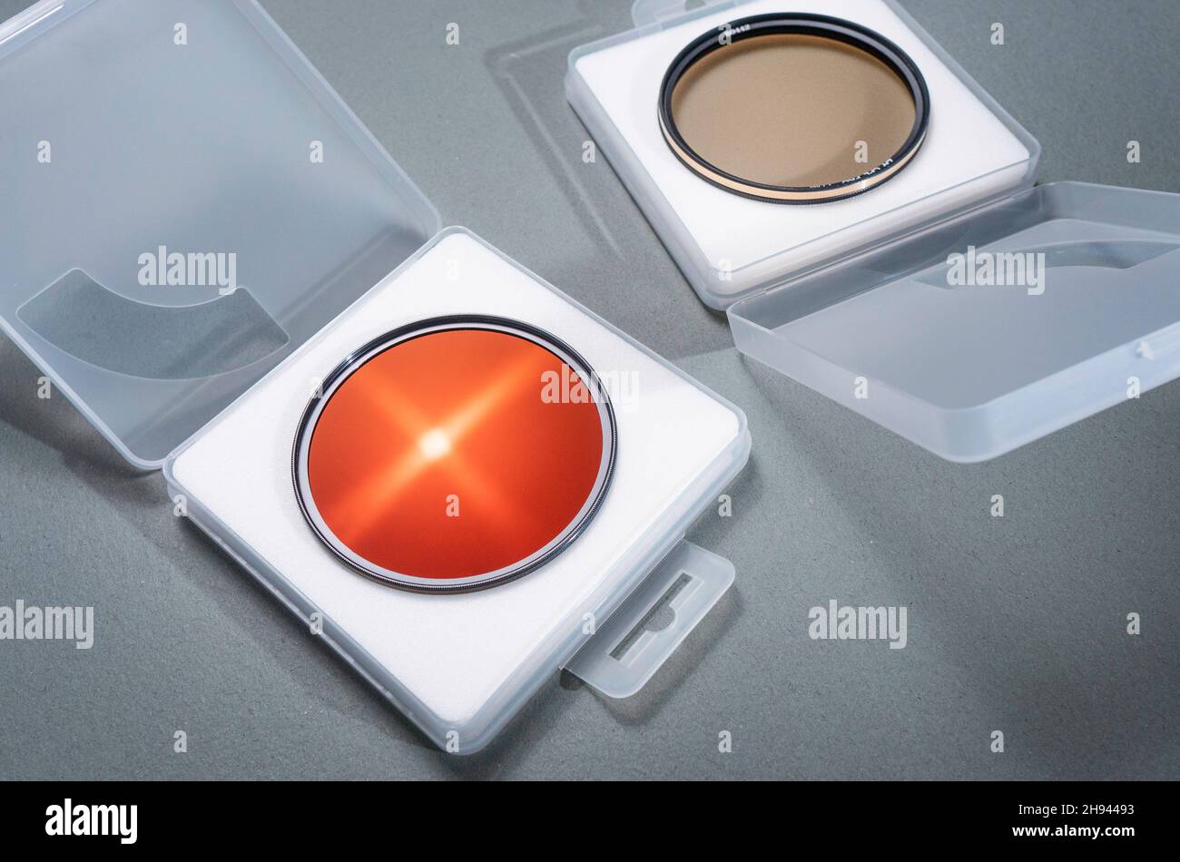 Close up of photo polarizing filter Stock Photo