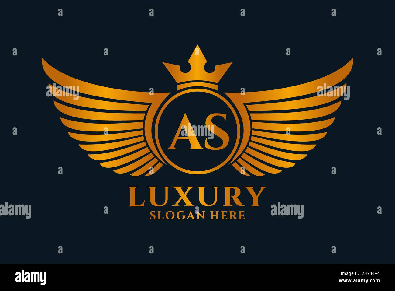 Luxury royal wing Letter AS crest Gold color Logo vector, Victory logo ...