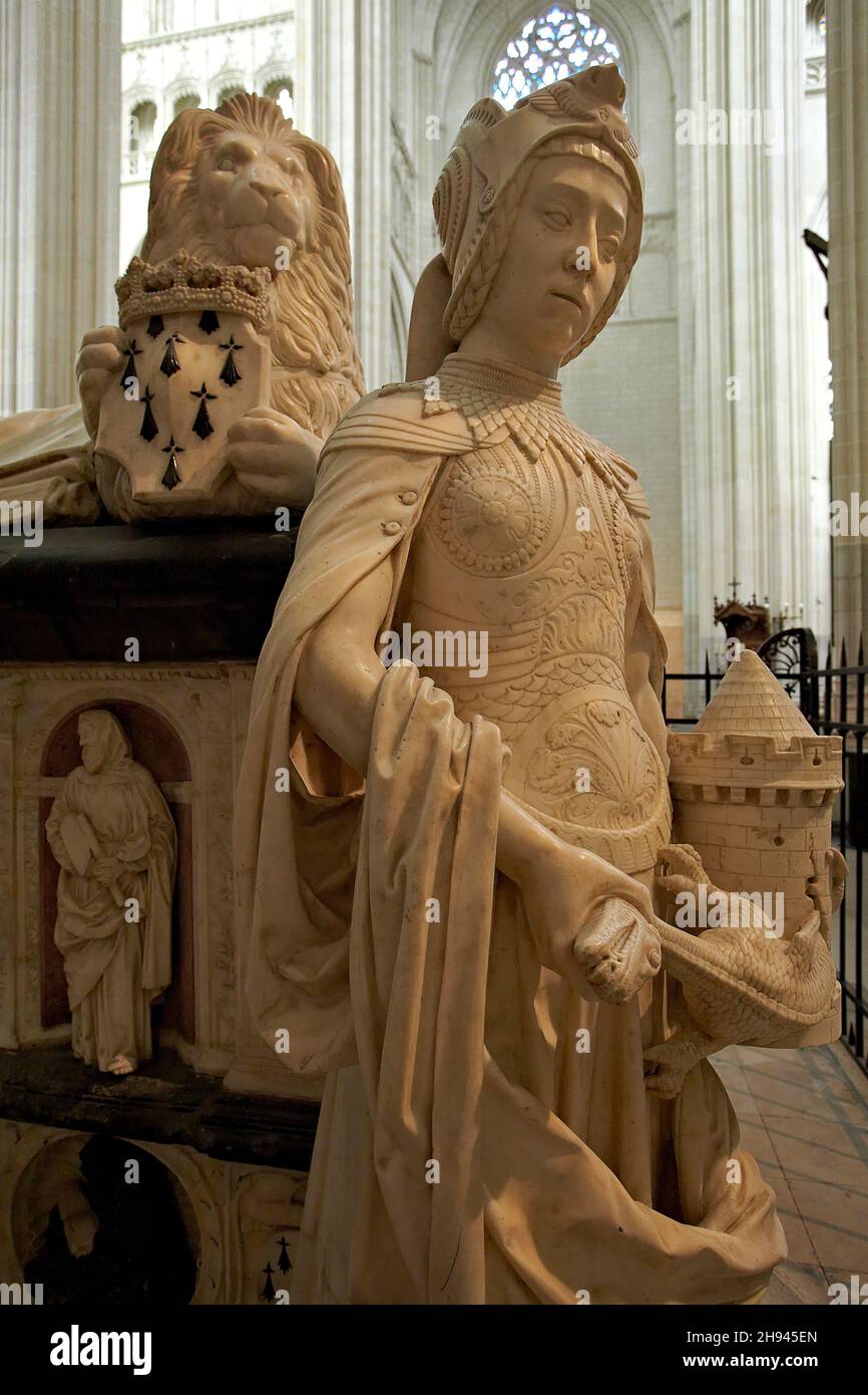 Sepulchre of Francis II of Brittany and Margueritte de Foix. Catedral de Saint-Pierre et Saint-Paul. Nantes. Loire-Atlantique. France Stock Photo