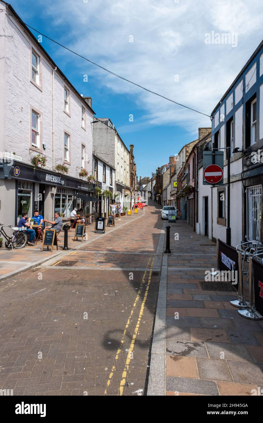 Dumfries, Scotland July 24th 2021 Busy Friars Vennel Street in